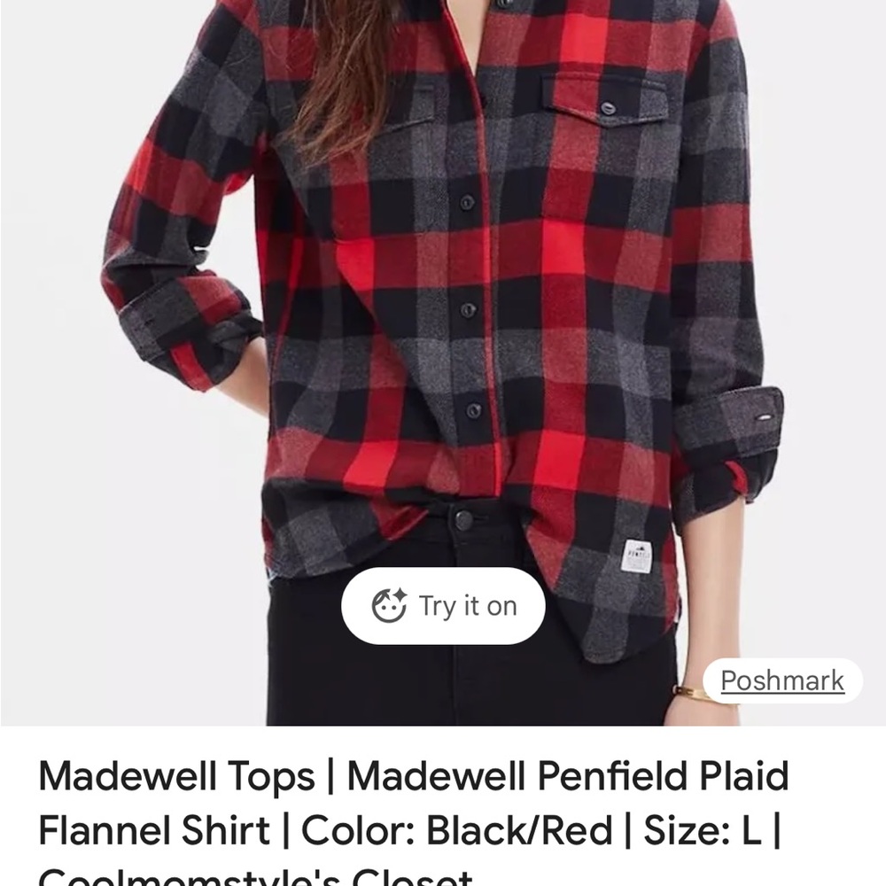 Madewell Red and Black Plaid Shirt